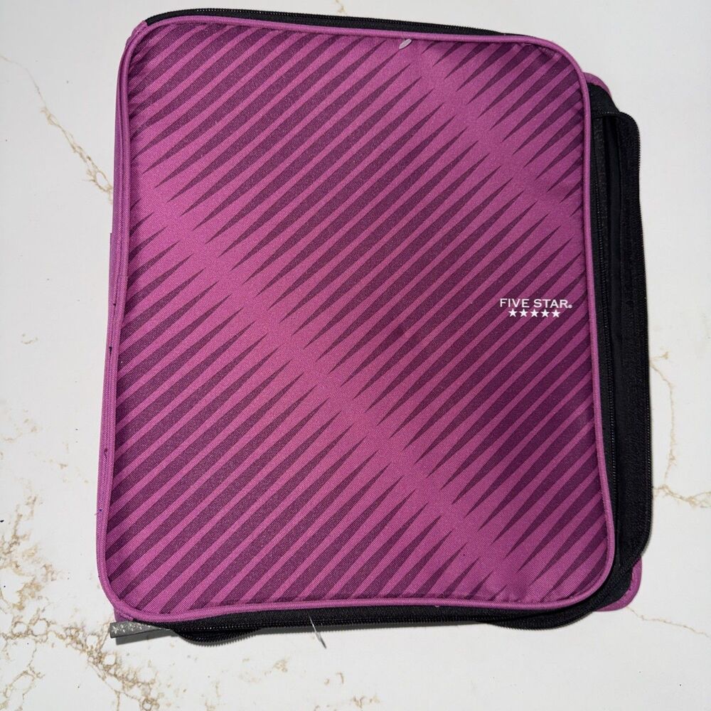 Five Star Zipper Binder 2 Inch 3 Ring Binder 6-Pocket Expanding File Durable